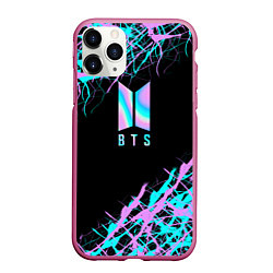 Чехол iPhone 11 Pro матовый BTS, цвет: 3D-малиновый