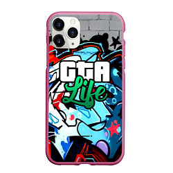 Чехол iPhone 11 Pro матовый GTA LIFE, цвет: 3D-малиновый