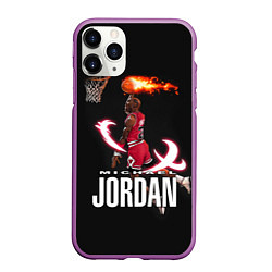 Чехол iPhone 11 Pro матовый MICHAEL JORDAN, цвет: 3D-фиолетовый