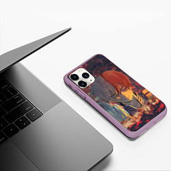 Чехол iPhone 11 Pro матовый Шото Тодороки, цвет: 3D-сиреневый — фото 2