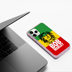 Чехол iPhone 11 Pro матовый Bob Marley, цвет: 3D-розовый — фото 2