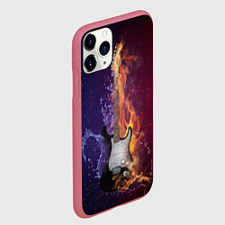 Чехол iPhone 11 Pro матовый Гитара огня, цвет: 3D-малиновый — фото 2