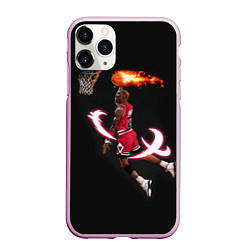 Чехол iPhone 11 Pro матовый MICHAEL JORDAN, цвет: 3D-розовый