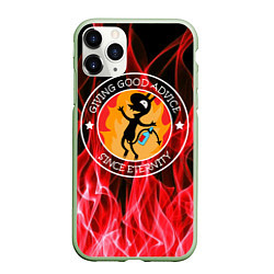 Чехол iPhone 11 Pro матовый FIRE, цвет: 3D-салатовый