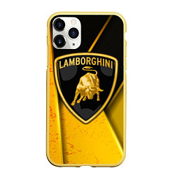Чехол iPhone 11 Pro матовый Lamborghini, цвет: 3D-желтый