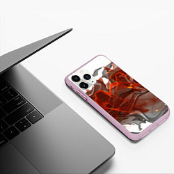 Чехол iPhone 11 Pro матовый ОГОНЬ, цвет: 3D-розовый — фото 2