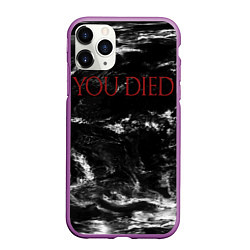 Чехол iPhone 11 Pro матовый YOU DIED, цвет: 3D-фиолетовый