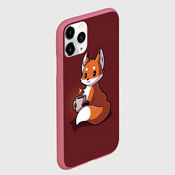 Чехол iPhone 11 Pro матовый Кофе любят не только люди, цвет: 3D-малиновый — фото 2