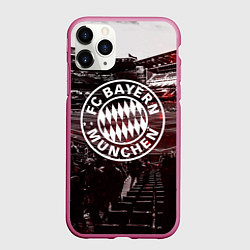 Чехол iPhone 11 Pro матовый FC BAYERN MUNCHEN, цвет: 3D-малиновый