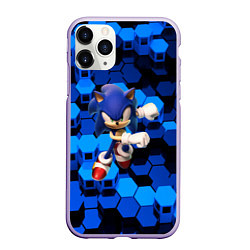 Чехол iPhone 11 Pro матовый Sonic, цвет: 3D-светло-сиреневый