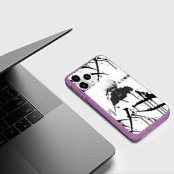Чехол iPhone 11 Pro матовый Токийский гуль, цвет: 3D-фиолетовый — фото 2