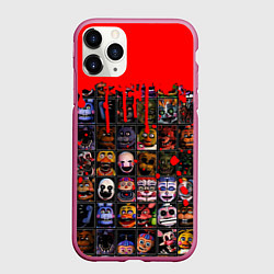 Чехол iPhone 11 Pro матовый Five Nights At Freddys, цвет: 3D-малиновый