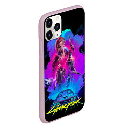 Чехол iPhone 11 Pro матовый Cyberpunk 2077, цвет: 3D-розовый — фото 2