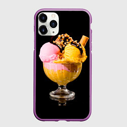 Чехол iPhone 11 Pro матовый Мороженое, цвет: 3D-фиолетовый