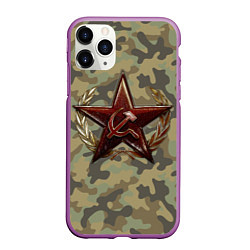 Чехол iPhone 11 Pro матовый Советская звезда, цвет: 3D-фиолетовый