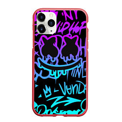 Чехол iPhone 11 Pro матовый Marshmello, цвет: 3D-красный