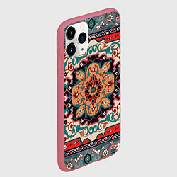 Чехол iPhone 11 Pro матовый Текстура ковра, цвет: 3D-малиновый — фото 2