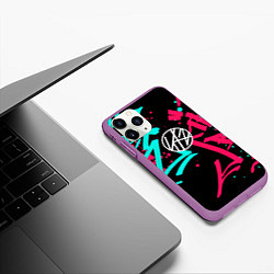 Чехол iPhone 11 Pro матовый Stray Kids, цвет: 3D-фиолетовый — фото 2