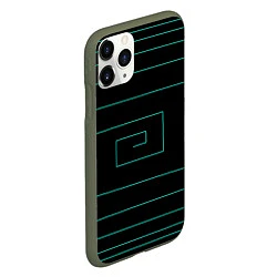 Чехол iPhone 11 Pro матовый Геометрия нарушена, цвет: 3D-темно-зеленый — фото 2