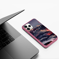 Чехол iPhone 11 Pro матовый Ghost of Tsushima, цвет: 3D-малиновый — фото 2