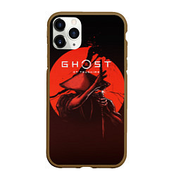 Чехол iPhone 11 Pro матовый Ghost of Tsushima, цвет: 3D-коричневый