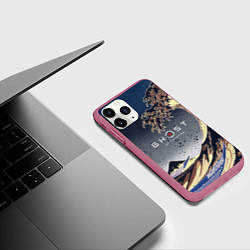 Чехол iPhone 11 Pro матовый Ghost of Tsushima, цвет: 3D-малиновый — фото 2