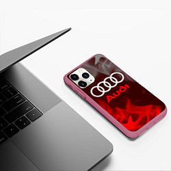 Чехол iPhone 11 Pro матовый AUDI АУДИ, цвет: 3D-малиновый — фото 2