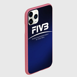 Чехол iPhone 11 Pro матовый FIVB Volleyball, цвет: 3D-малиновый — фото 2