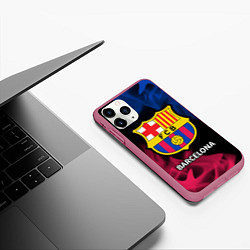 Чехол iPhone 11 Pro матовый BARCELONA БАРСЕЛОНА, цвет: 3D-малиновый — фото 2