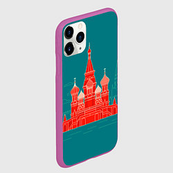 Чехол iPhone 11 Pro матовый Москва, цвет: 3D-фиолетовый — фото 2