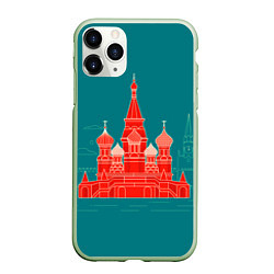 Чехол iPhone 11 Pro матовый Москва, цвет: 3D-салатовый