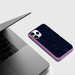 Чехол iPhone 11 Pro матовый Ночное небо, цвет: 3D-фиолетовый — фото 2