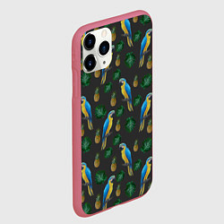 Чехол iPhone 11 Pro матовый Попугай Ара, цвет: 3D-малиновый — фото 2