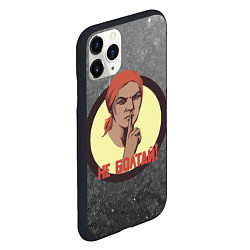 Чехол iPhone 11 Pro матовый Плакат СССР Не Болтай!, цвет: 3D-черный — фото 2