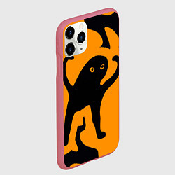 Чехол iPhone 11 Pro матовый Кот- мем, цвет: 3D-малиновый — фото 2