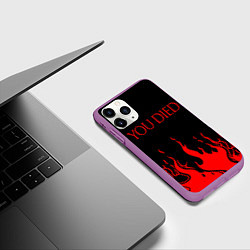 Чехол iPhone 11 Pro матовый YOU DIED, цвет: 3D-фиолетовый — фото 2