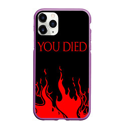 Чехол iPhone 11 Pro матовый YOU DIED, цвет: 3D-фиолетовый