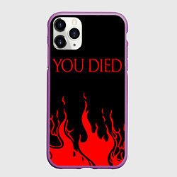 Чехол iPhone 11 Pro матовый YOU DIED, цвет: 3D-фиолетовый