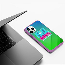 Чехол iPhone 11 Pro матовый FALL GUYS, цвет: 3D-фиолетовый — фото 2