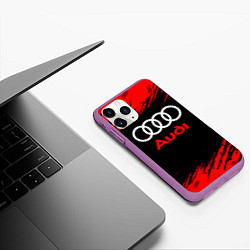 Чехол iPhone 11 Pro матовый AUDI АУДИ, цвет: 3D-фиолетовый — фото 2