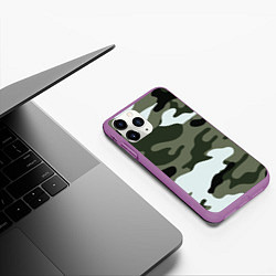 Чехол iPhone 11 Pro матовый Camouflage 2, цвет: 3D-фиолетовый — фото 2