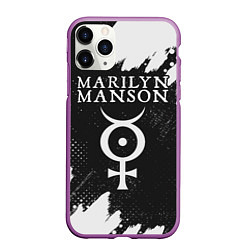 Чехол iPhone 11 Pro матовый MARILYN MANSON М МЭНСОН, цвет: 3D-фиолетовый