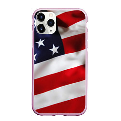 Чехол iPhone 11 Pro матовый США USA, цвет: 3D-розовый