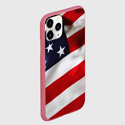 Чехол iPhone 11 Pro матовый США USA, цвет: 3D-малиновый — фото 2
