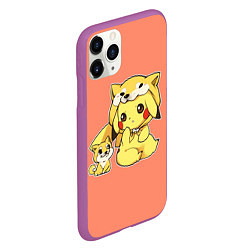 Чехол iPhone 11 Pro матовый Pikachu Pika Pika, цвет: 3D-фиолетовый — фото 2
