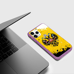 Чехол iPhone 11 Pro матовый РОССИЙСКАЯ ИМПЕРИЯ, цвет: 3D-фиолетовый — фото 2