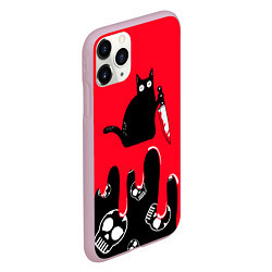 Чехол iPhone 11 Pro матовый WHAT CAT, цвет: 3D-розовый — фото 2