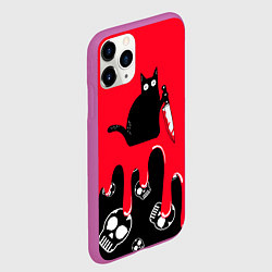 Чехол iPhone 11 Pro матовый WHAT CAT, цвет: 3D-фиолетовый — фото 2