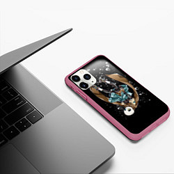 Чехол iPhone 11 Pro матовый UNDERTALE, цвет: 3D-малиновый — фото 2