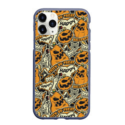 Чехол iPhone 11 Pro матовый Хэллоуин, цвет: 3D-серый